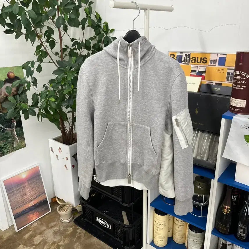 [BUNJANG] Sacai Women's Cotton/Nylon Hooded Zip-Up Size 3 / 사카이 우먼 코튼/나일론 후드집업 3