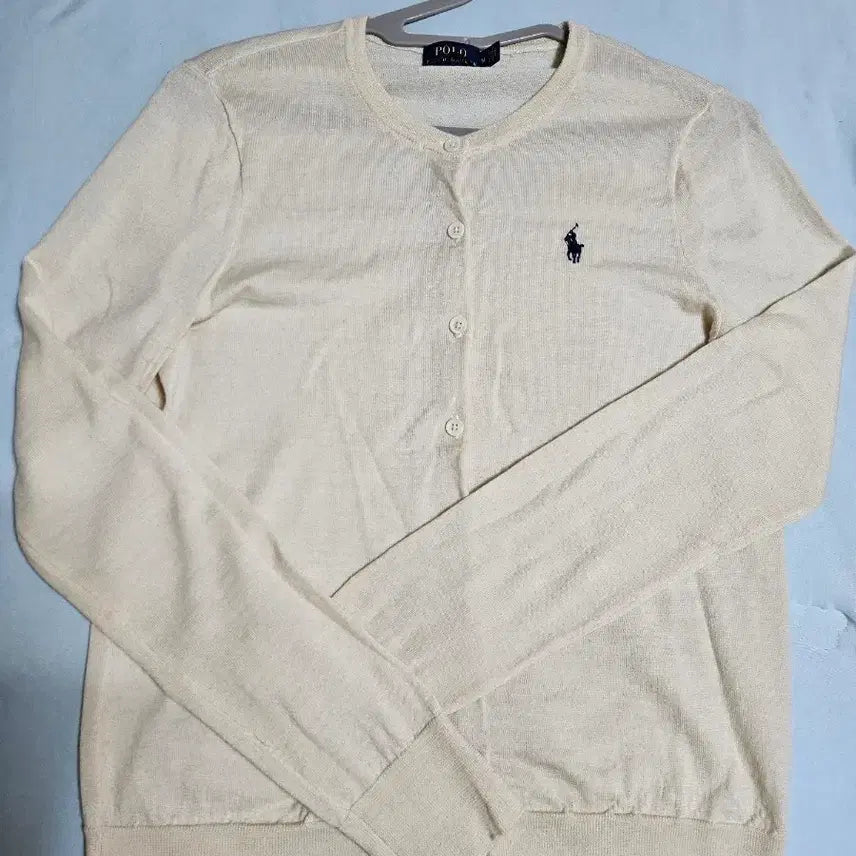 [BUNJANG] Polo Ralph Lauren Washable Merino Wool Cardigan - Ivory / 폴로 랄프로렌 워셔블 메리노울 가디건 아이보리