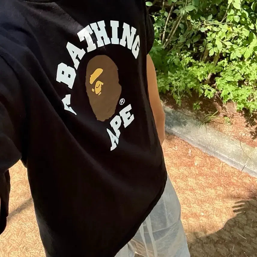 [BUNJANG] BAPE College Short Sleeve T-Shirt Black XL / 베이프 컬리지 반팔 티셔츠 블랙