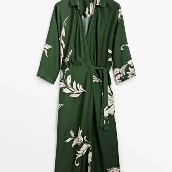 [BUNJANG] Massimo Dutti Floral Print Wrap Dress / 마시모두띠 그린 랩원피스 (새상품)