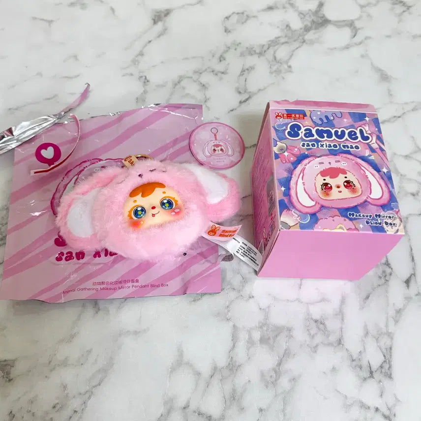 [BUNJANG] Samuel Rabbit Mirror Keychain Blind Box / 사무엘 랜덤 양면 거울 핑크 토끼 인형 키링 블라인드 박스 새상품