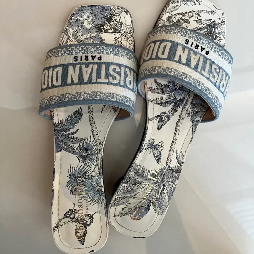 [BUNJANG] Dior Slide Blue Mule Slipper Size 38 / 디올 슬라이드 블루 뮬  슬리퍼 38