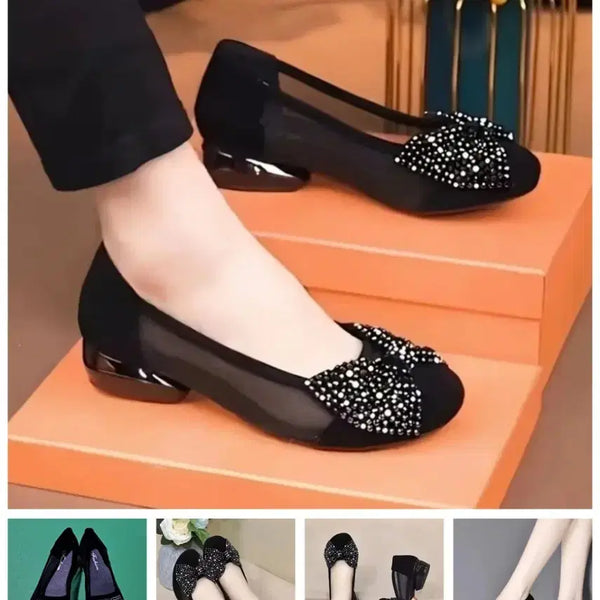 [BUNJANG] Women's Mesh Jewel Slip-on Loafers / 편하고 고급스런 슬립온 로퍼