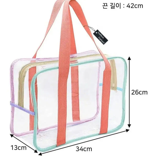 [BUNJANG] Transparent Beach Bag Waterproof Tote / 투명비치백  물놀이가방 (새상품)