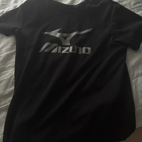 [BUNJANG] Mizuno Black Short-Sleeve T-Shirt / 미즈노 반팔티 블랙