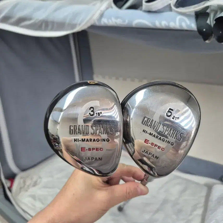 [BUNJANG] Grand Spark 3 Wood (16°) & 5 Wood (21°) Graphite R-Flex E-SPEC Golf Clubs / 그랜드 스파크 3번, 5번 우드 판매합니다