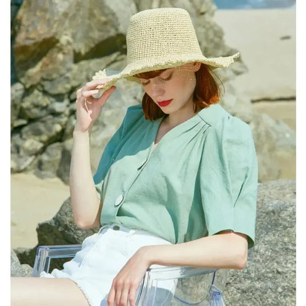 [BUNJANG] In Us Way Mint Cotton Blouse / 인어스웨이 블라우스