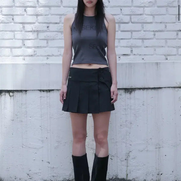 [BUNJANG] Miseki Seoul Logo Crop Sleeveless Charcoal / [새상품] 미세키서울 Logo crop sleeveless CHARCOA