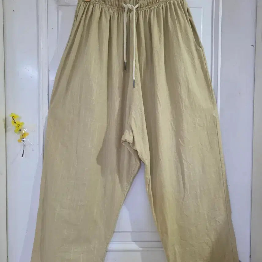 [BUNJANG] Women's Wide Banding Cotton Baggy Pants / 여름 시원한 고급스러운 핏이이쁜  와이드 밴딩 면 베기통바지