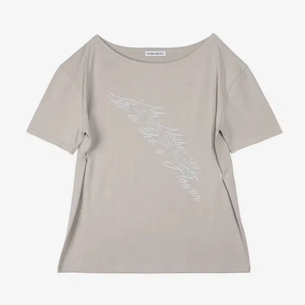 [BUNJANG] Hebism One-Shoulder Short-Sleeve T-Shirt Beige / [새상품] 해비즘 원숄더 반팔티