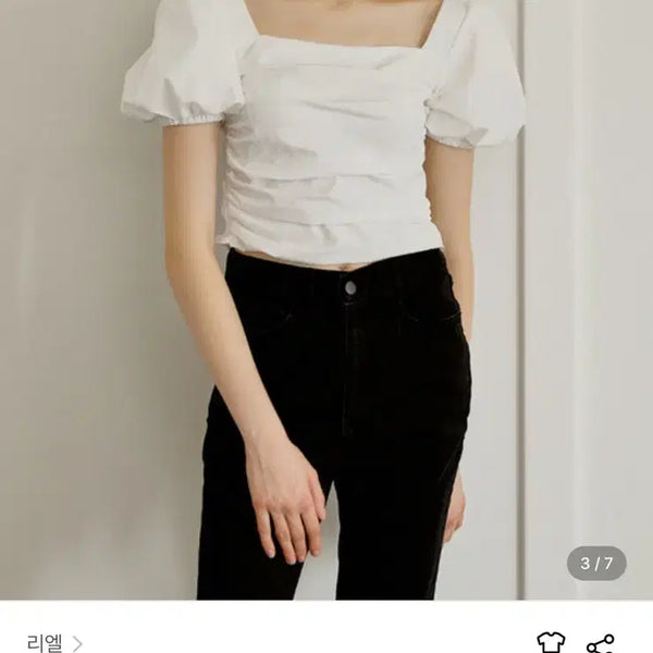 [BUNJANG] Riel Balloon Square Blouse - Pink / 리엘 벌룬스퀘어 핑크 블라우스