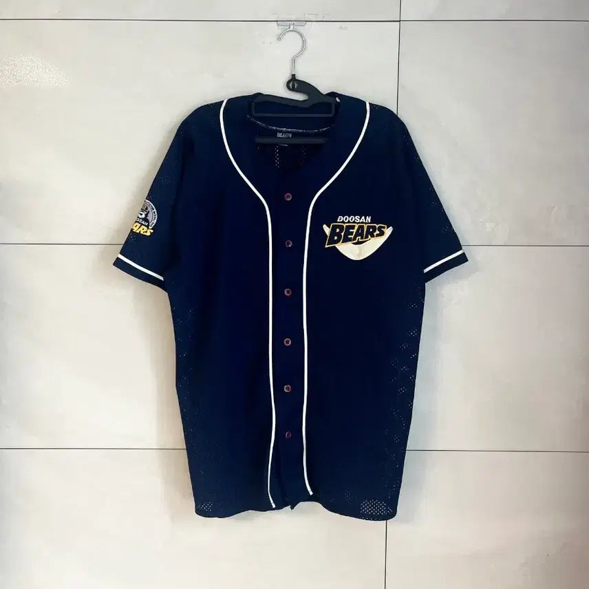 [BUNJANG] Doosan Bears Retro Half-Moon Baseball Jersey (Size 100) / 두산 베어스 레트로 반달 노마킹 야구 유니폼 [100]