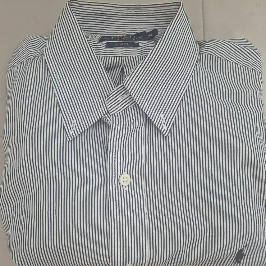 [BUNJANG] Polo Ralph Lauren Black Stripe Pony Slim Fit Shirt Medium / 폴로 셔츠 블랙 스트라이프 포니 m 사이즈 판매
