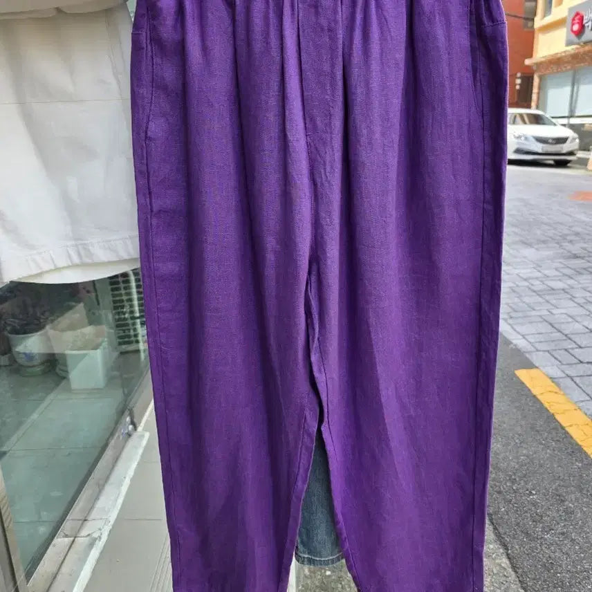 [BUNJANG] 100% Linen Baggy Pants (Purple) / 국산 마 100% 최고급 린넨배기바지 마바지