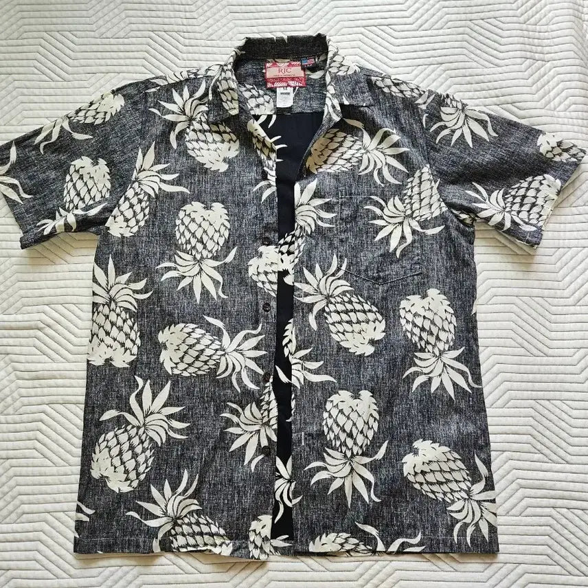 [BUNJANG] RJC Pineapple Hawaiian Shirt M / RJC 파인애플 하와이안셔츠 Pineapple Reverse Shirt
