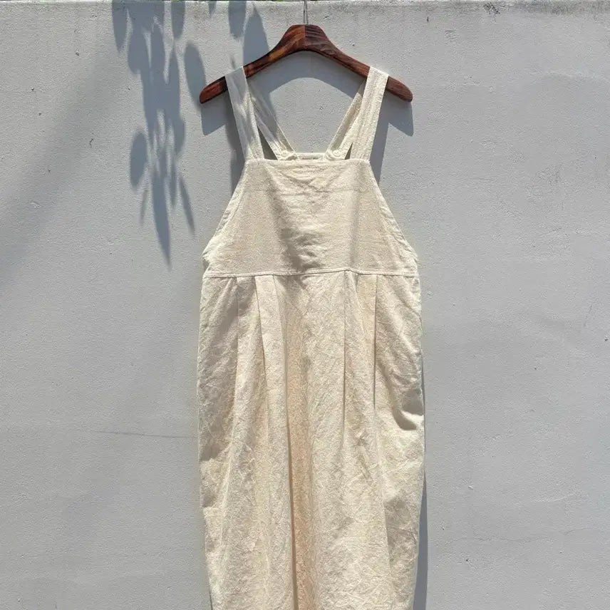 [BUNJANG] Samansa Mos2 Ivory Linen Cotton Overalls Dress / samansa mos2 아이보리 린넨 코튼 멜빵 오버롤 원피스 F JPN