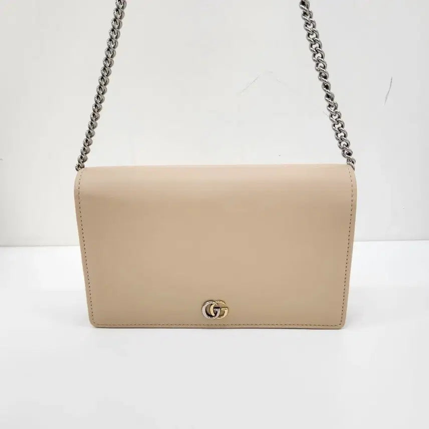 [BUNJANG] Gucci GG Marmont Mini Chain Bag Beige / [온드중고명품] 구찌 GG 마몽 미니 체인 백 베이지