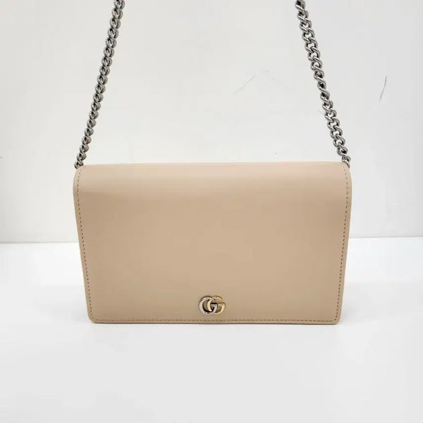 [BUNJANG] Gucci GG Marmont Mini Chain Bag Beige / [온드중고명품] 구찌 GG 마몽 미니 체인 백 베이지