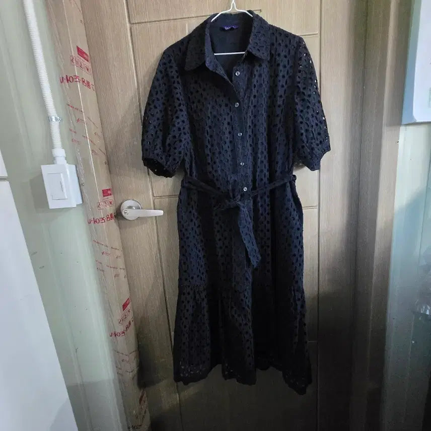 [BUNJANG] All Over Lace Long Dress Navy / 올오버 레이스 롱 원피스 곤색