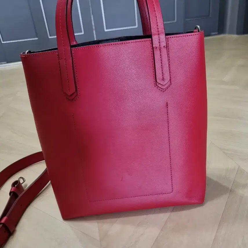 [BUNJANG] Beanpole Red Leather Tote Bag / 빈폴 토트백