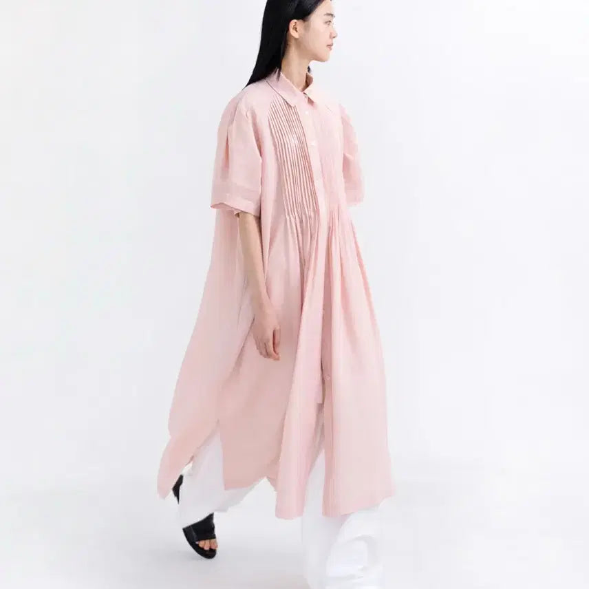 [BUNJANG] Eunoia Mone Pintuck Dress (Light Pink) / 유노이아 Mone Pintuck Dress (light pink)