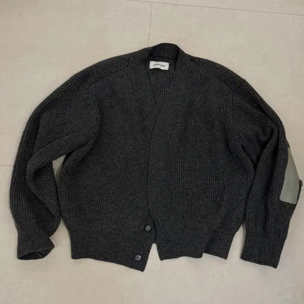 [BUNJANG] E.L.G. Patch Elbow Cardigan Size 4 Grey / 이얼즈어고 가디건 4사이즈 그레이
