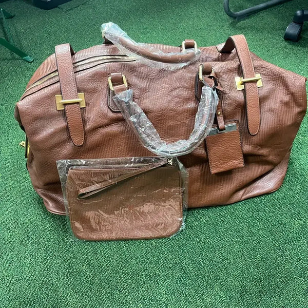 [BUNJANG] TIME HOMME Boston Bag Brown Cowhide B652 / Time 타임옴므 브라운 소가죽 보스턴백 B652 새상품