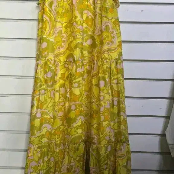 [BUNJANG] Coach Long Dress Yellow Pattern / 코치 롱 원피스 옐로우 패턴