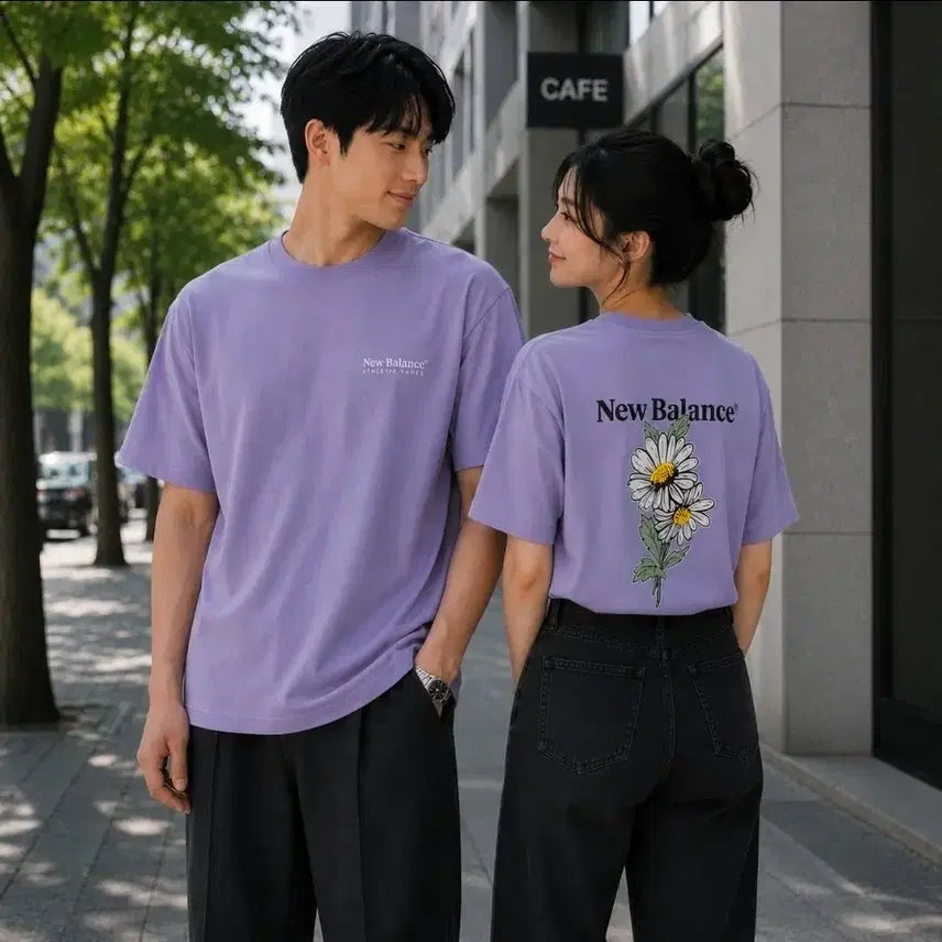 [BUNJANG] New Balance Daisy Short Sleeve T-Shirt Lavender / 뉴발란스 데이지 반팔 티셔츠 라벤더