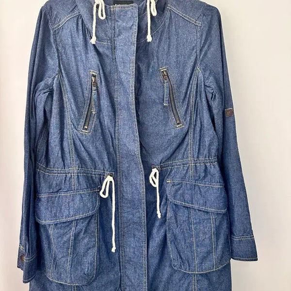 [BUNJANG] Edwin Hooded Denim Parka Jumper / [90] 에드윈 후드 데님 야상 점퍼