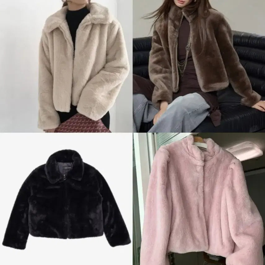[BUNJANG] Mink Fur Collar Jacket Set (4 Types) / 밍크 퍼 카라 자켓 모음 4종 교신