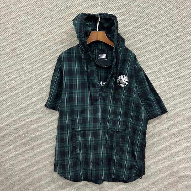[BUNJANG] NBA Half-Zip Short-Sleeve Hoodie L / NBA 반집업 반팔 후드티 L D05555
