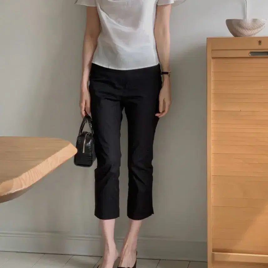 [BUNJANG] Osrro Veil Slim Capri Black Pants S / 오스로 카프리 팬츠 S