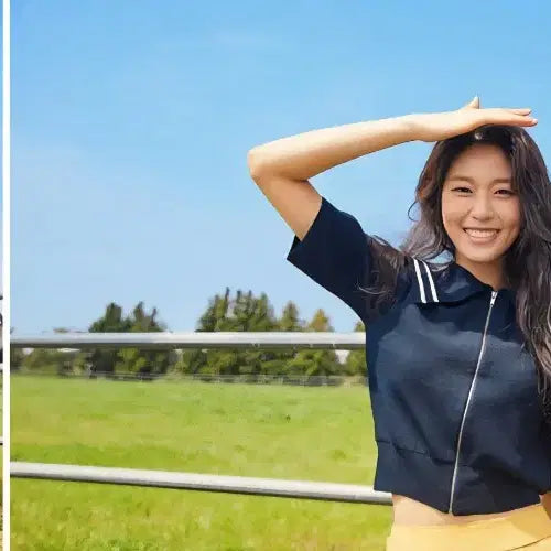 [BUNJANG] Olive des Olive Sailor Collar Zip-Up Cardigan Navy / 올리브데올리브 설현 세일러 카라 집업