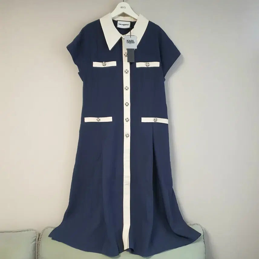 [BUNJANG] Karl Lagerfeld Color-Block Dress / 새상품) 칼 라거펠트 배색 원피스 66
