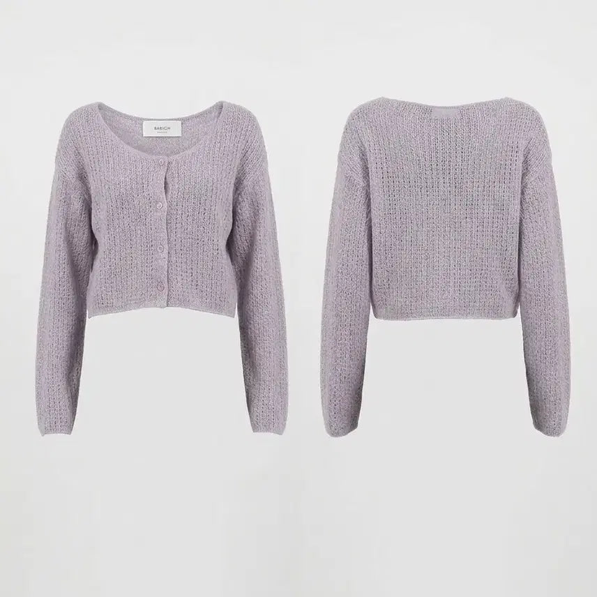 [BUNJANG] Lavender Knit Cardigan / 니트 가디건 라벤더