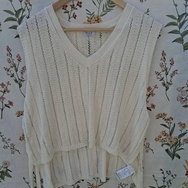 [BUNJANG] Elle Summer Knit Vest / 미착용 엘르 여름니트