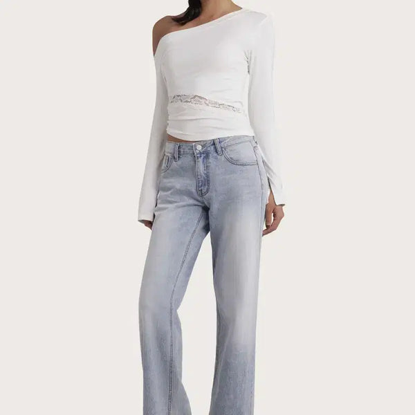 [BUNJANG] Clches Crystal Clean Straight Raw Jeans M Light Blue Denim / 클리시어 크리스탈 클린 스트레이트 로우 진스 M 라이트블루 데님 청바지