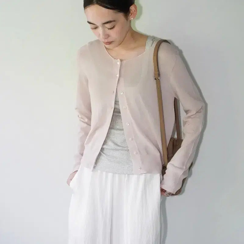[BUNJANG] Umer Sandi Sheer Cardigan Soft Pink / umer 유메르 샌디아 시어가디건 소프트핑크 새상품