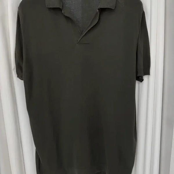 [BUNJANG] Loro Piana Baby Polo Knit Short Sleeve T-shirt Khaki / 로로피아나 뉴베이 폴로 니트 반팔