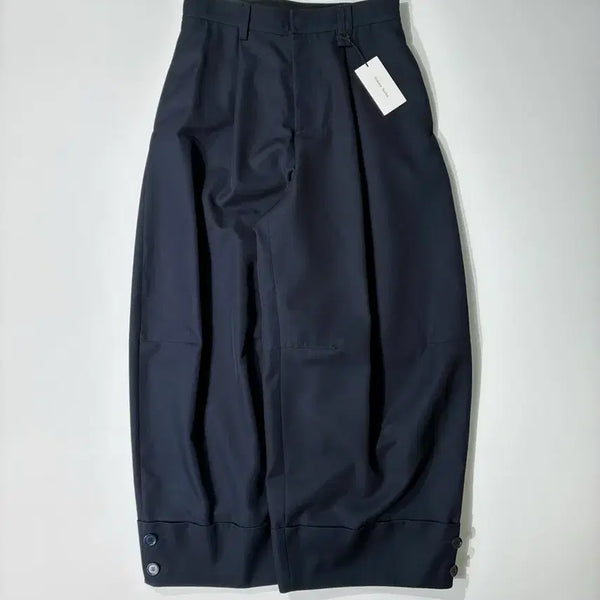 [BUNJANG] Simone Rocha Navy Wool Blend Wide Leg Cuffed Trousers / SIMONE ROCHA 시몬 로샤 와이드 레그 커프 트라우저 네이비