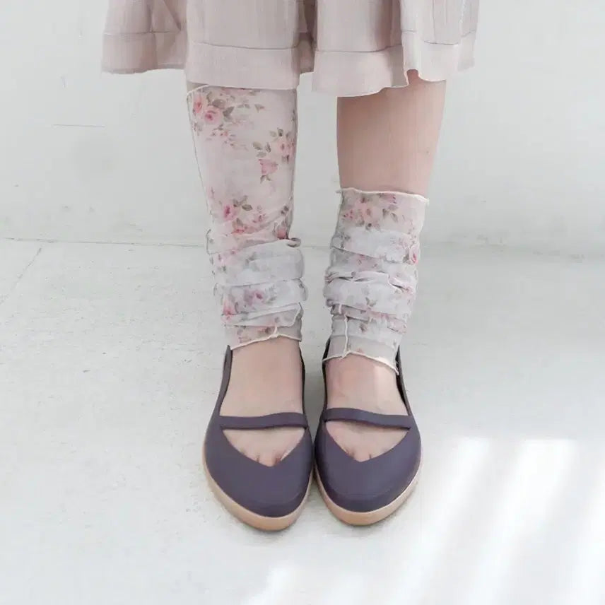 [BUNJANG] Hippie Depy Mesh Flower Leg Warmers / 히피디피 메쉬 플라워 레그워머 / 모리걸코이세이오헤시오아오이유우