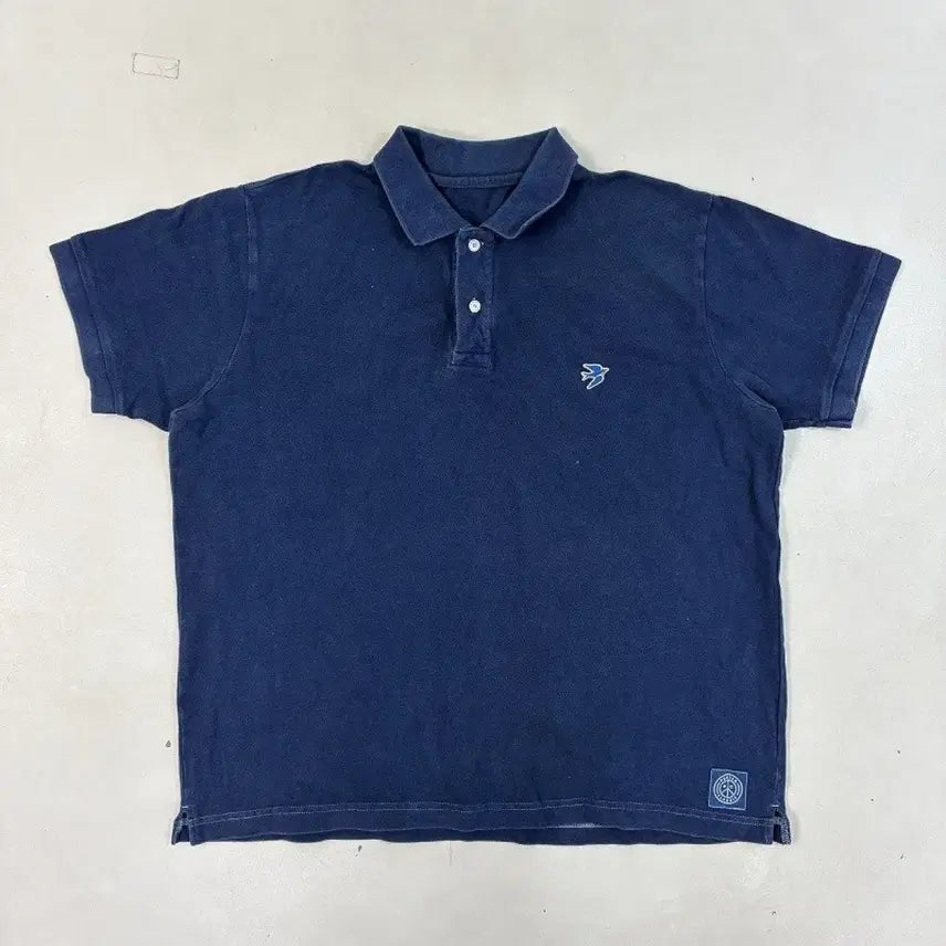 [BUNJANG] Porter Classic Indigo Dyed Polo Shirt L / 포터클래식 인디고 폴로 티셔츠 L