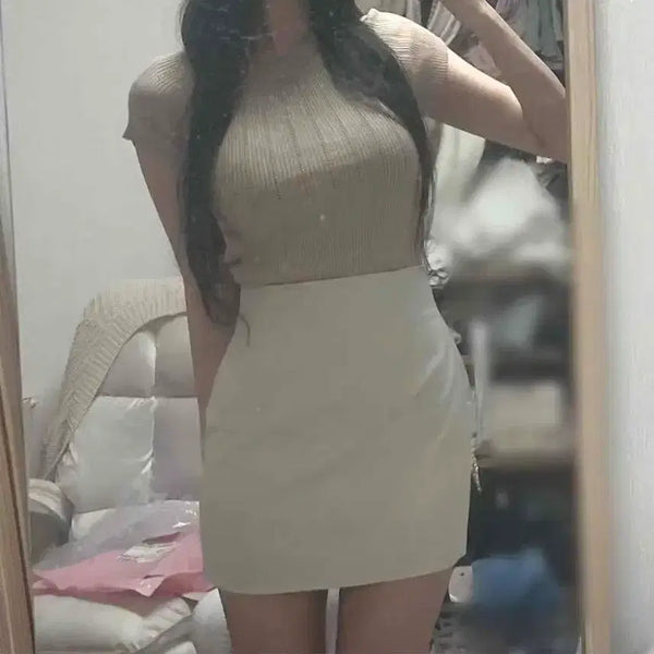 [BUNJANG] Yourrose H-Line Mini Skirt - Black / (새상품, 블랙)유어로즈 H라인 미니 스커트