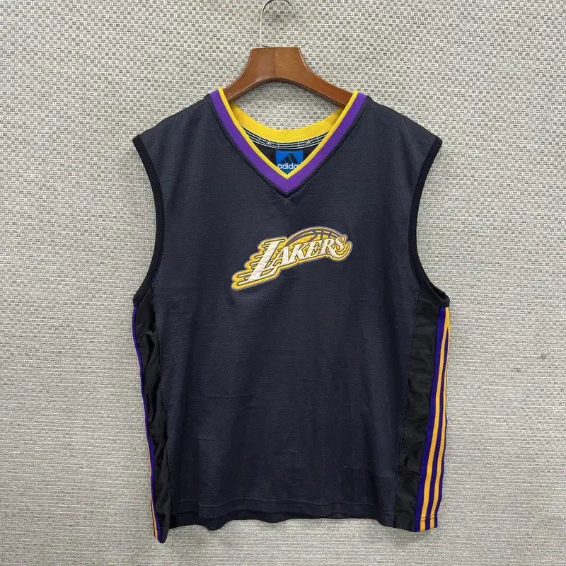 [BUNJANG] Adidas LA Lakers Old School Basketball Jersey Sleeveless T-Shirt M / 아디다스 LA레이커스 올드스쿨 농구 져지 민소매티 M D05542