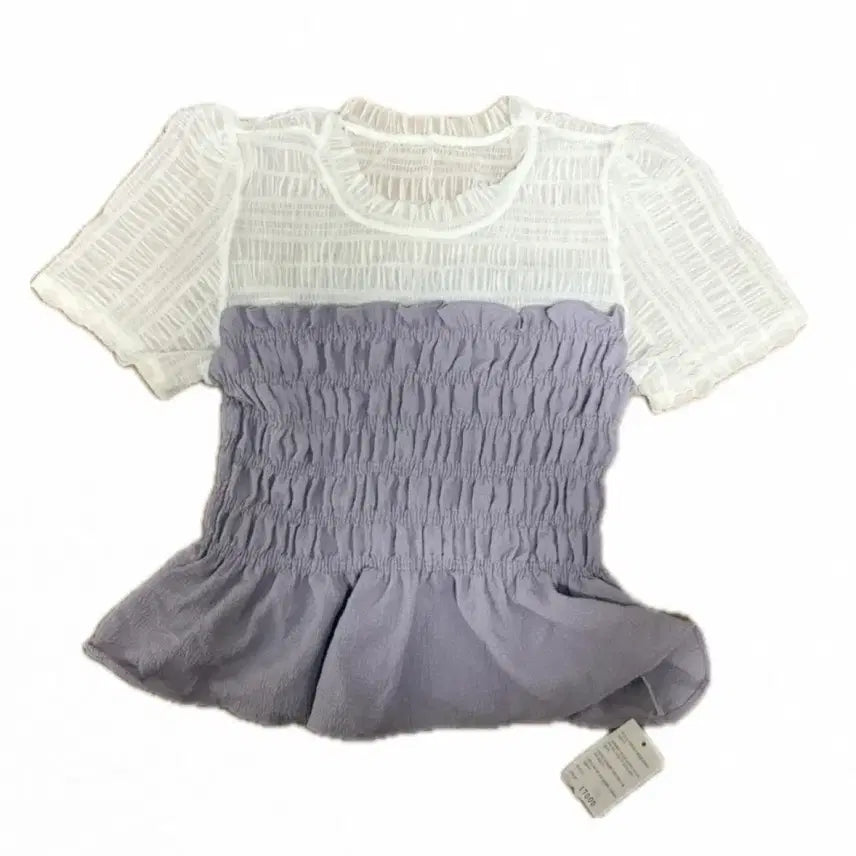 [BUNJANG] Lace Layered Blouse T-shirt / 레이스 레이어드 블라우스 티셔츠