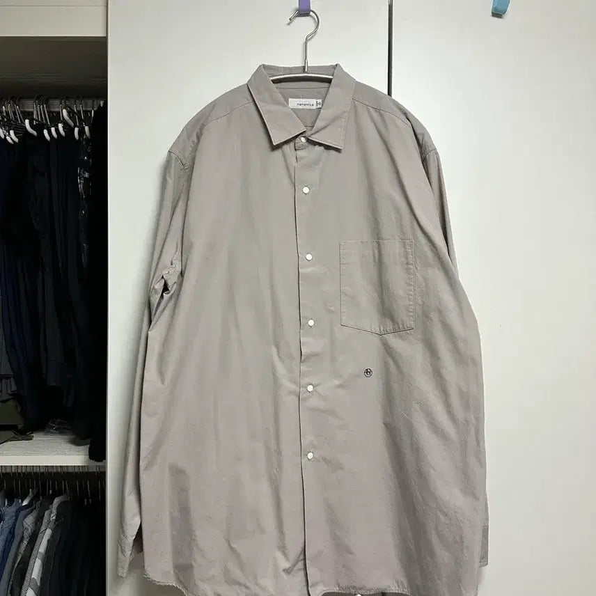 [BUNJANG] nanamica Regular Collar Wind Shirt Greyish M / 나나미카 레귤러칼라 윈드셔츠 그레이지 m