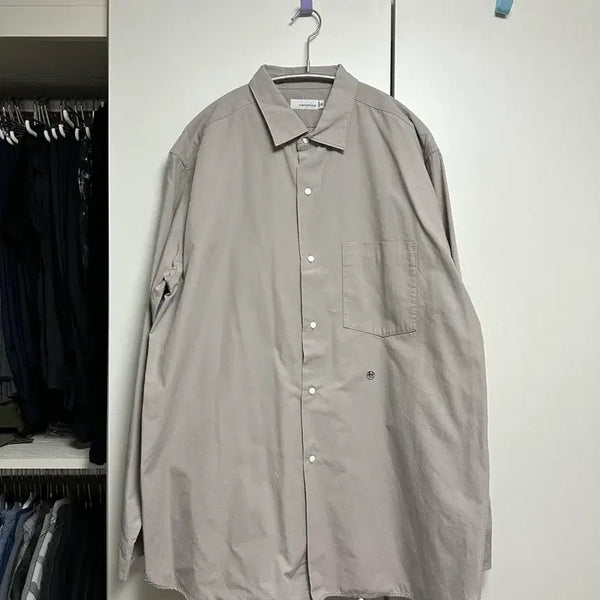 [BUNJANG] nanamica Regular Collar Wind Shirt Greyish M / 나나미카 레귤러칼라 윈드셔츠 그레이지 m