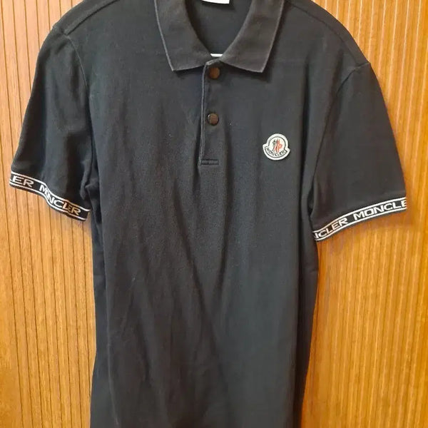[BUNJANG] Moncler Black Logo Band Short Sleeve Polo Shirt / 몽클레어 반팔 카라티 블랙