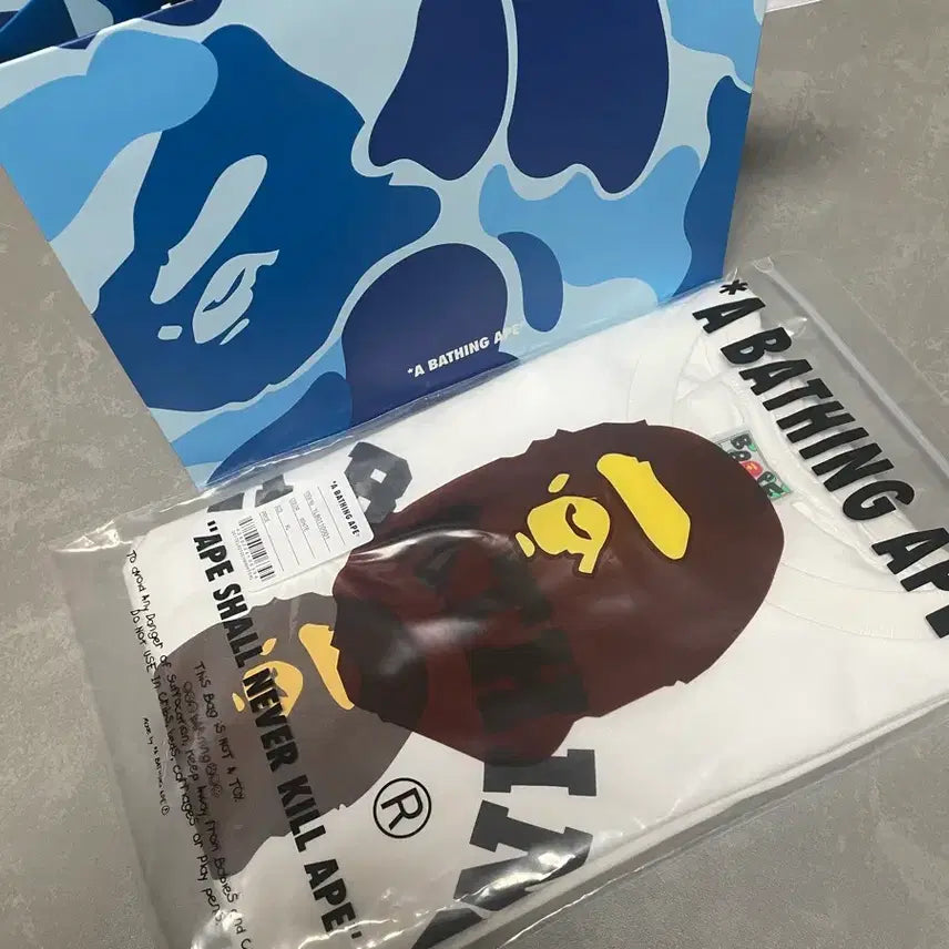 [BUNJANG] BAPE College Short Sleeve T-Shirt White XL / 베이프 컬리지 반팔 티셔츠 화이트 [XL]